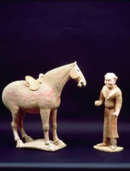 Paard en een dienaar, Chinees, Tang-dynastie (618-906)