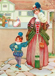 Illustratie bij het gedicht Difference uit het boek Childhood door Millicent en Githa Sowerby, gepubliceerd in 1907
