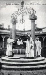 Italië, Florence, Chartreuse van Galluzzo (Certosa del Galluzzo): de put in de grote klooster - Ansichtkaart eind 19e-20e eeuw