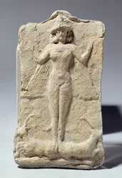 Kruik versierd met symbolische motieven rondom de godin Ishtar, Babylonisch, c.1700 v.Chr. (terracotta)