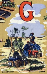 Letter G als grote bewaker van het leger (uit Iphabet illustreert)