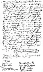 Brief van aanhangers van Koningin Maria I in Kent aan Sir Nicholas Pelham en de heren van Sussex, waarin de proclamatie van Lady Mary als Koningin wordt aangekondigd en Lady Jane Grey wordt veroordeeld