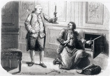 Lodewijk XVI verlicht de slotenmaker Francois Germain