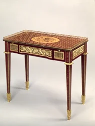 Louis XVI marqueterie schrijftafel, door Jean Henri Riesener