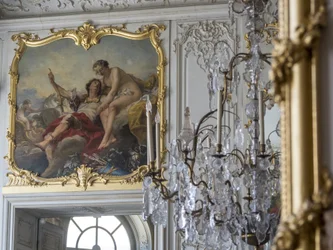 Mars en Venus. Schilderij door Carle Van Loo (1705-1765). Chambre du Prince, Hotel de Soubise, Parijs