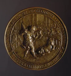 Medaille ter herdenking van de pest die Rome overspoelde in de jaren 1656-1657