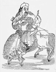 Mongoolse boogschutter te paard