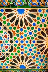 Mozaïek, Comarespaleis, Cuarto/Palacio de Comares, in het Mirtehofcomplex, Nasridpaleizen, Alhambra, Granada, Andalusië, Spanje, Europa