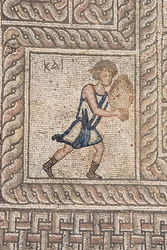 Mozaïeken in de Romeinse Agora (5e eeuw na Christus), Delphi, Peloponnesos, Griekenland