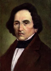 Muziek. De Duitse componist Giacomo Meyerbeer. Illustratie, Oostenrijk, ca. 1900 (ansichtkaart)