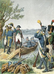 Napoleon I op het eiland Lobau met André Massena (1809)