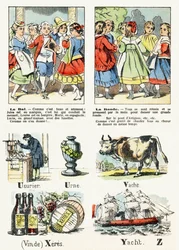 Pagina 8 - het kostuumbal, de ronde - Kindervermaak Alfabet c.1890