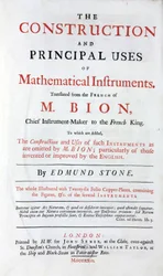 Titelpagina van het boek van Nicolas Bion (1652-1933) over wiskundige instrumenten, Engelse vertaling, met toevoeging van 
