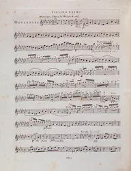 Pagina van muziekpartituur voor de eerste viool van de opera Jessonda door Louis Spohr