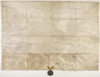 Pauselijke bul die het charter van bisschop Henry Wardlaw bevestigt, verso