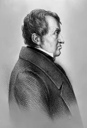Portret van André-Marie Ampère (1775-1836), Frans natuurkundige, wiskundige en een van de grondleggers van de wetenschap van het klassieke elektromagnetisme