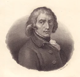 Portret van Italiaanse dichter Giuseppe Parini (1729-1799), kopergravure door Piotti naar tekening door Andrea Appiani