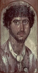 Portret van een Griek, uit Fayum, Romeins-Egyptisch