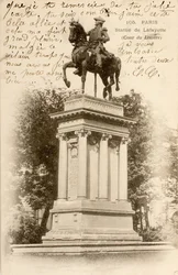 Standbeeld van Lafayette, Cour du Louvre, Parijs, Seine, Île de France, Frankrijk