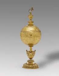 Zeldzame Continentale globebeker, Noord-Duits of Vlaams, circa 1600