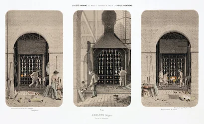 Verwerking van grondstoffen, metallurgie reductieovens, zinkfabriek, Angleur, België