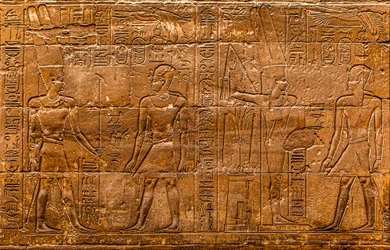 Reliëf, Luxortempel, Thebe, Egypte, Afrika