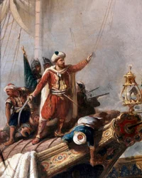 Voorstelling van Hayreddin Barbarossa. (detail) (schilderij)
