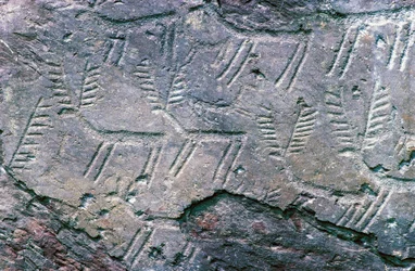 Rotstekeningen in het Nationaal Archeologisch Park Massi di Cemmo, Val Camonica (Werelderfgoedlijst van UNESCO)