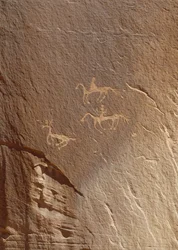 Rotstekeningen, Ledge Ruin, Canyon de Chelly National Monument, Arizona, VS