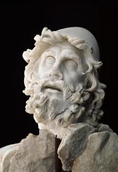 Romeinse kunst: groep ‘De verblinding van Polyphemus’: hoofd van Odysseus - Marmeren sculptuur, 1e eeuw v.Chr. of n.Chr. - Sperlonga, Nationaal Archeologisch Museum