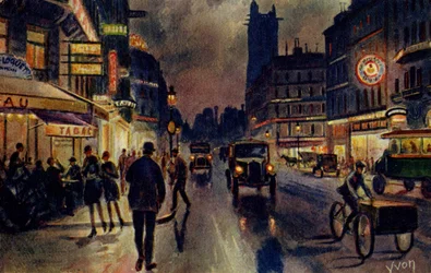 Rue de Rivoli, Parijs, ca. 1933 (ansichtkaart)