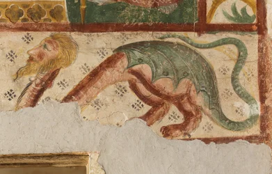 Sint Maria in Sylvis, abdij, kerk, fresco, Sesto al Reghena, Friuli, Italië (foto)