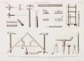 Serie illustraties van gereedschappen