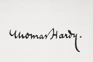 Handtekening van auteur Thomas Hardy, uit King Albert