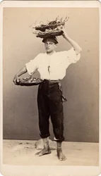 Kleine beroepen: een jonge man met wilgenmanden, Venetië