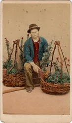 Klein beroep: portret van een bloemist, Venetië. 19e eeuw