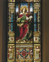 Glas-in-loodraam van Sint Johannes de Evangelist, Stockholm, Zweden