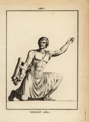 Standbeeld van een Romeinse soldaat, Velites of lichte infanterie