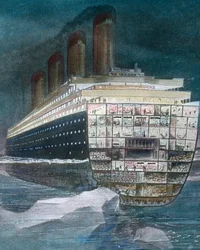 Stoomschip op grote reis