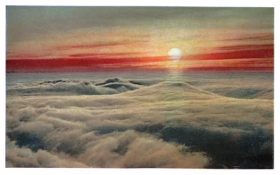 Zonsopgang boven de wolken, ca. 1930