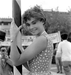 De actrice Heather Sears in Venetië Lido - 1957