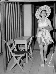 De actrice Maria Montez op het Internationale Filmfestival van Venetië - 1950
