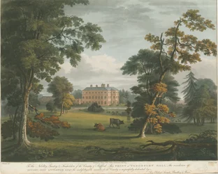 Teddesley Hall: gekleurde aquatint gravure, nd [ca. 1825]