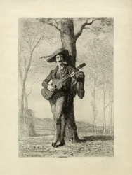 De Gitarist, Frankrijk, ca. 1870 (gravure)