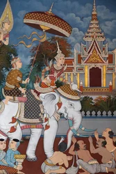 Het Leven van de Boeddha, Muurfresco, Wat Maniratanaram klooster, Phnom Penh, 2022