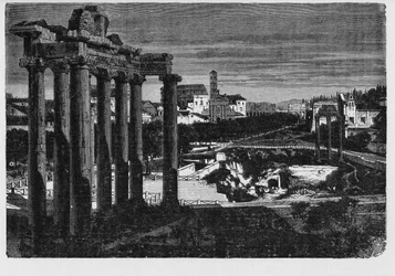 Het Romeinse Forum omringd door de ruïnes van verschillende belangrijke oude regeringsgebouwen in het centrum van de stad Rome. Burgers van de oude stad noemden deze ruimte, oorspronkelijk een markt, het Forum Magnum, of gewoon het Forum.