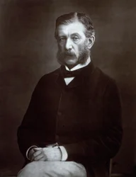 Driekwart portret van de Schotse hoge staatsambtenaar Sir James Fergusson, gouverneur van Bombay
