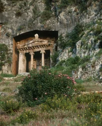 Turkije, Lycië, Fethiye (Telmessos), Graf van Amyntas, 4e eeuw v.Chr.