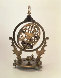 Universele zonnewijzer met equatoriale montage uit de collectie van Peter I door John Rowley (1674-1719), Londen