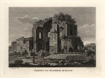 Uitzicht op de Tempel van Minerva Medica, Tempio di Minerva Medica, of nymphaeum, Rome